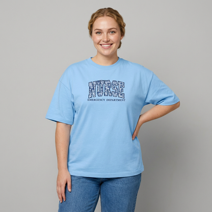 Floral Applique Custom Embroidered T-Shirt