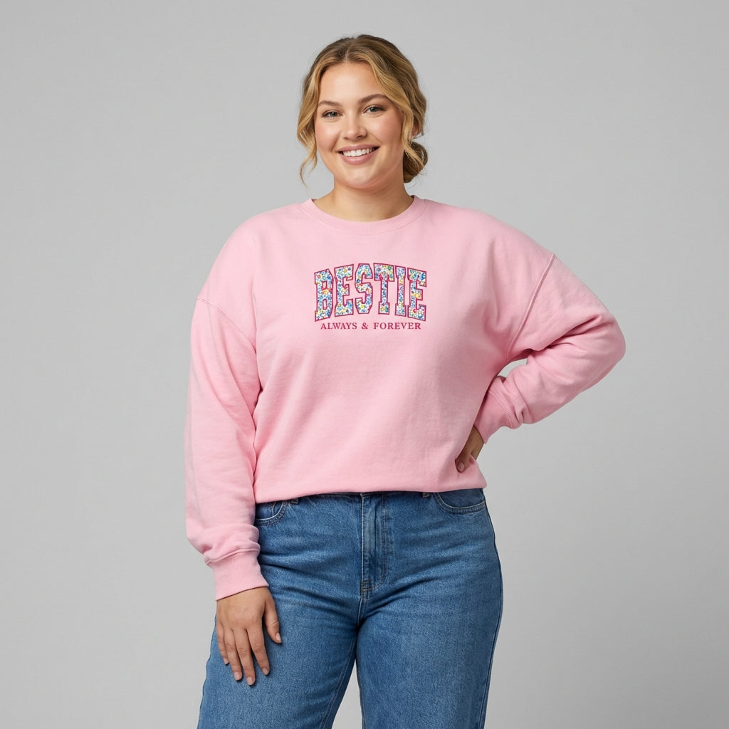 Floral Applique Custom Embroidered Sweatshirt