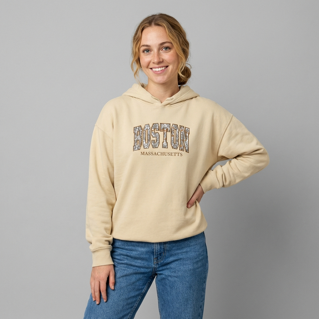 Floral Applique Custom Embroidered Hoodie