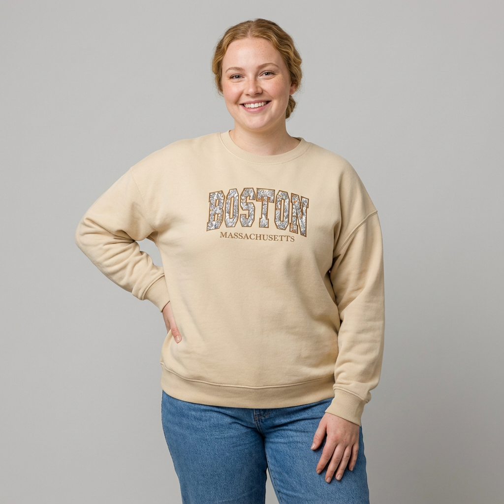 Floral Applique Custom Embroidered Sweatshirt