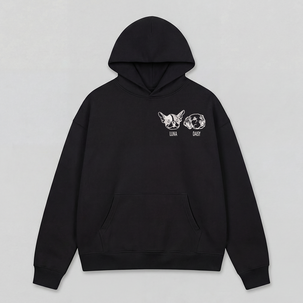 Pet Embroidered Hoodie - Outline