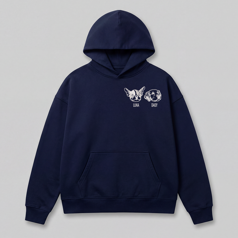Pet Embroidered Hoodie - Outline