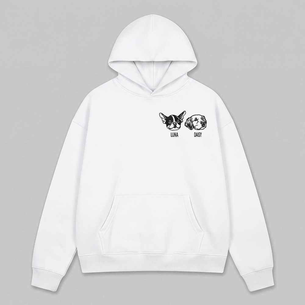 Pet Embroidered Hoodie - Outline