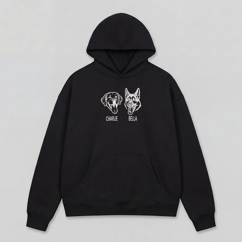 Pet Embroidered Hoodie - Outline