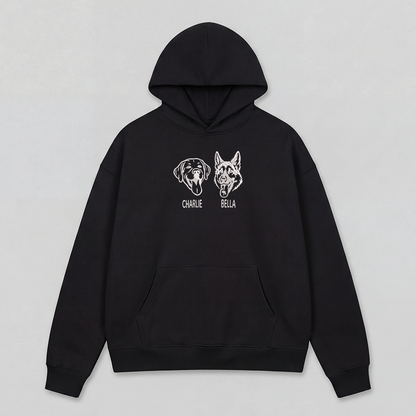 Pet Embroidered Hoodie - Outline