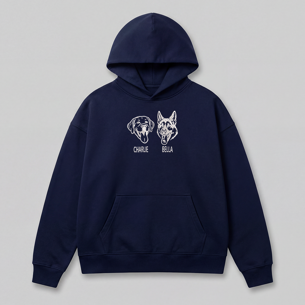 Pet Embroidered Hoodie - Outline