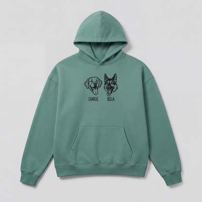 Pet Embroidered Hoodie - Outline