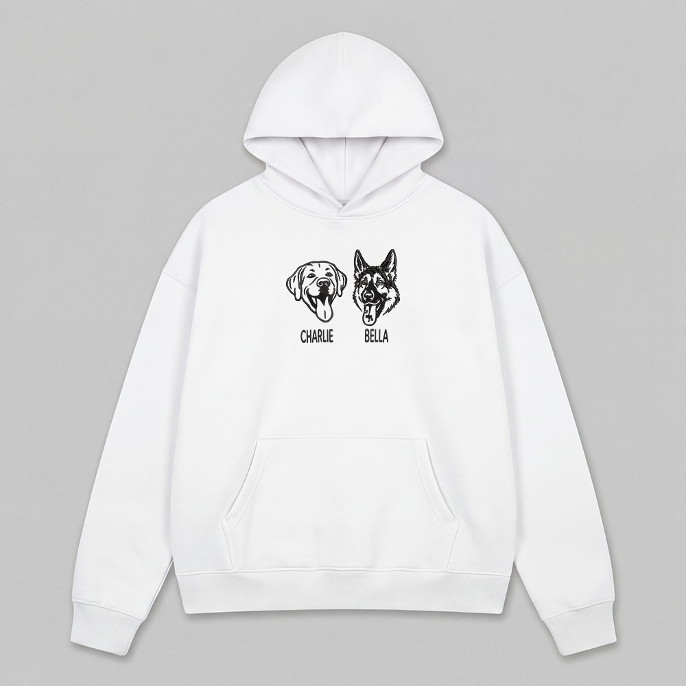Pet Embroidered Hoodie - Outline