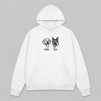 Pet Embroidered Hoodie - Outline