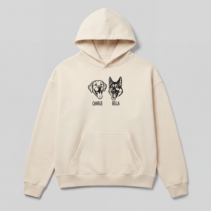 Pet Embroidered Hoodie - Outline