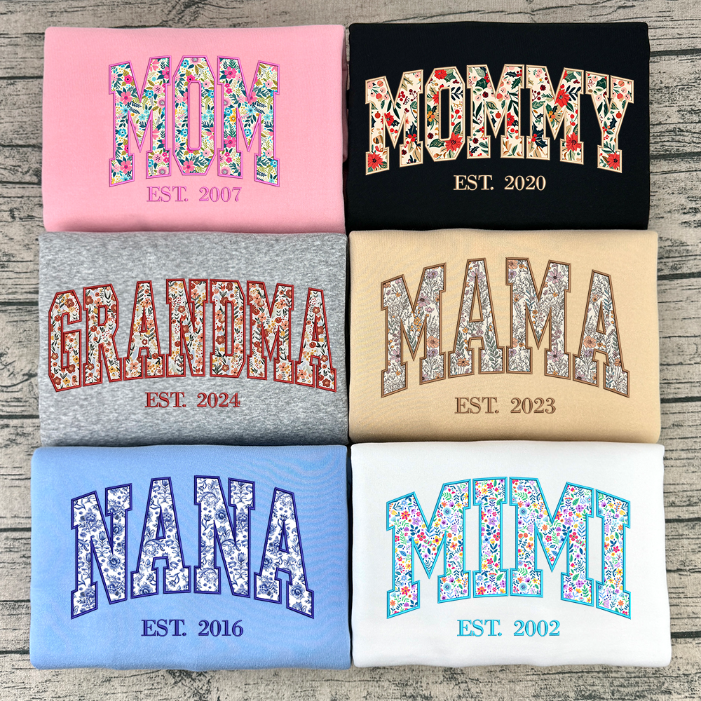 Floral Applique Custom Embroidered Hoodie