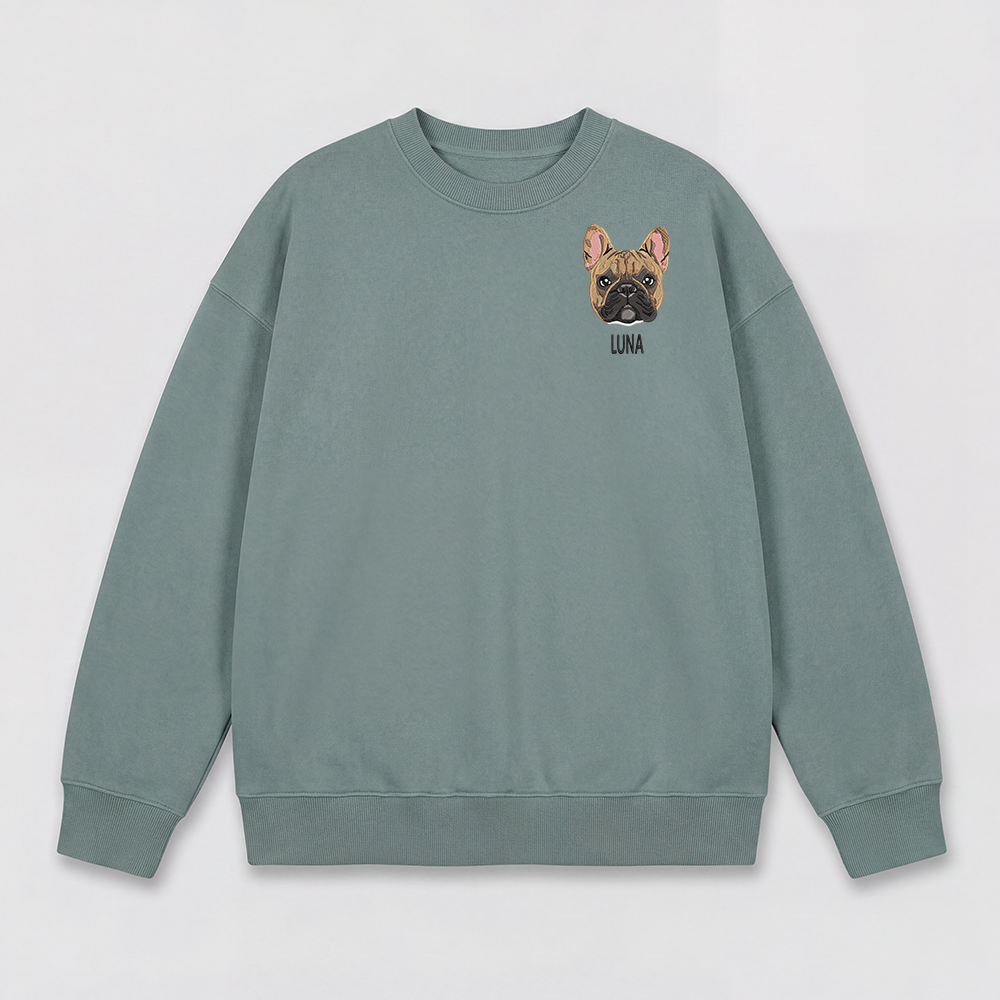 Pet Embroidered Sweatshirt - Full Color