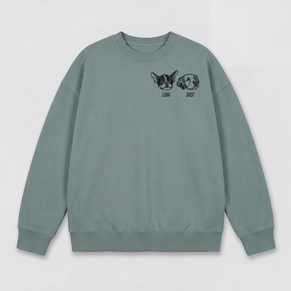 Pet Embroidered Sweatshirt – Outline