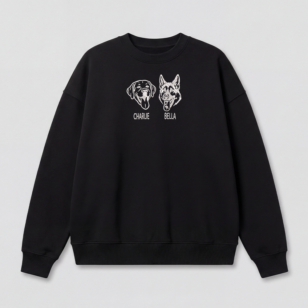 Pet Embroidered Sweatshirt – Outline