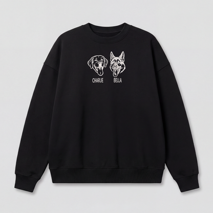 Pet Embroidered Sweatshirt – Outline