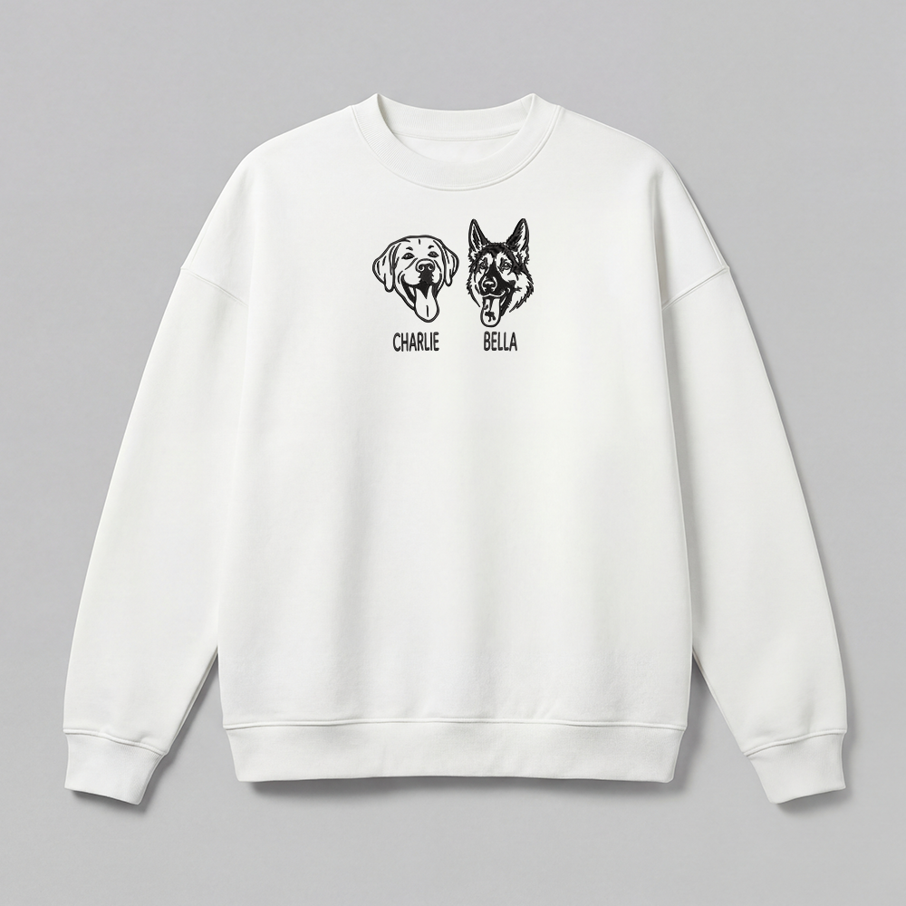 Pet Embroidered Sweatshirt – Outline