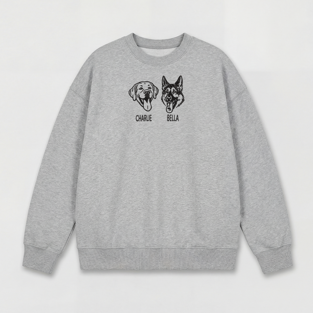 Pet Embroidered Sweatshirt – Outline