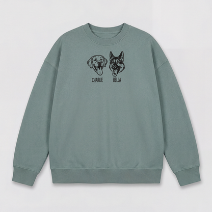 Pet Embroidered Sweatshirt – Outline