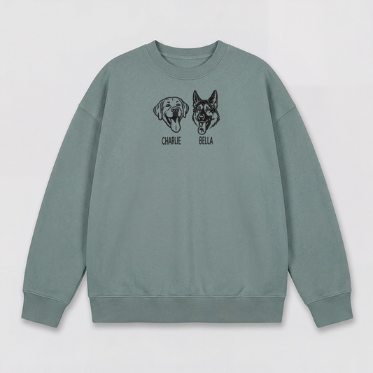 Pet Embroidered Sweatshirt – Outline