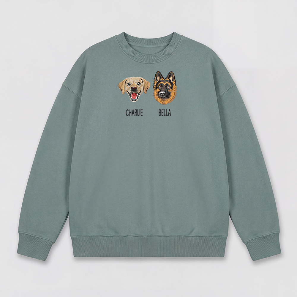 Pet Embroidered Sweatshirt - Full Color