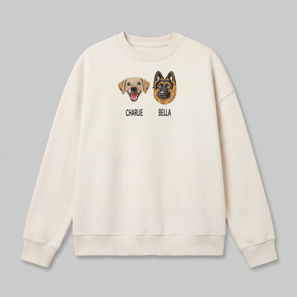 Pet Embroidered Sweatshirt - Full Color