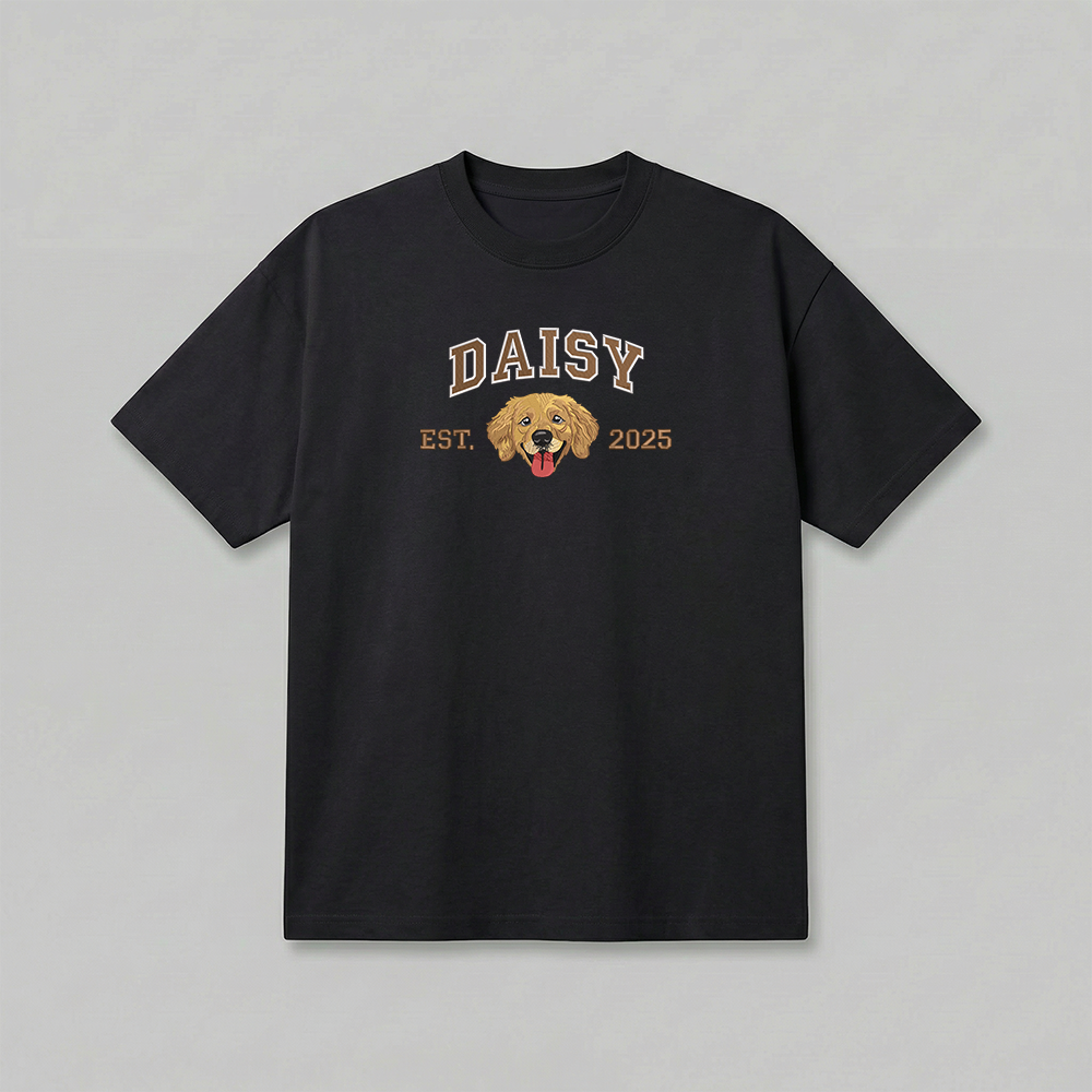 Heavyweight Pet Embroidered T-Shirt – Full Color