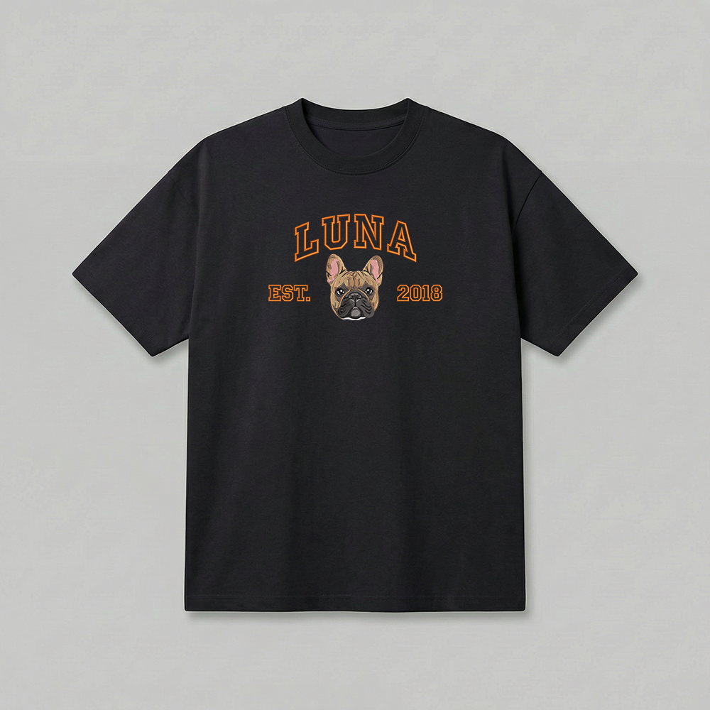 Heavyweight Pet Embroidered T-Shirt – Outline