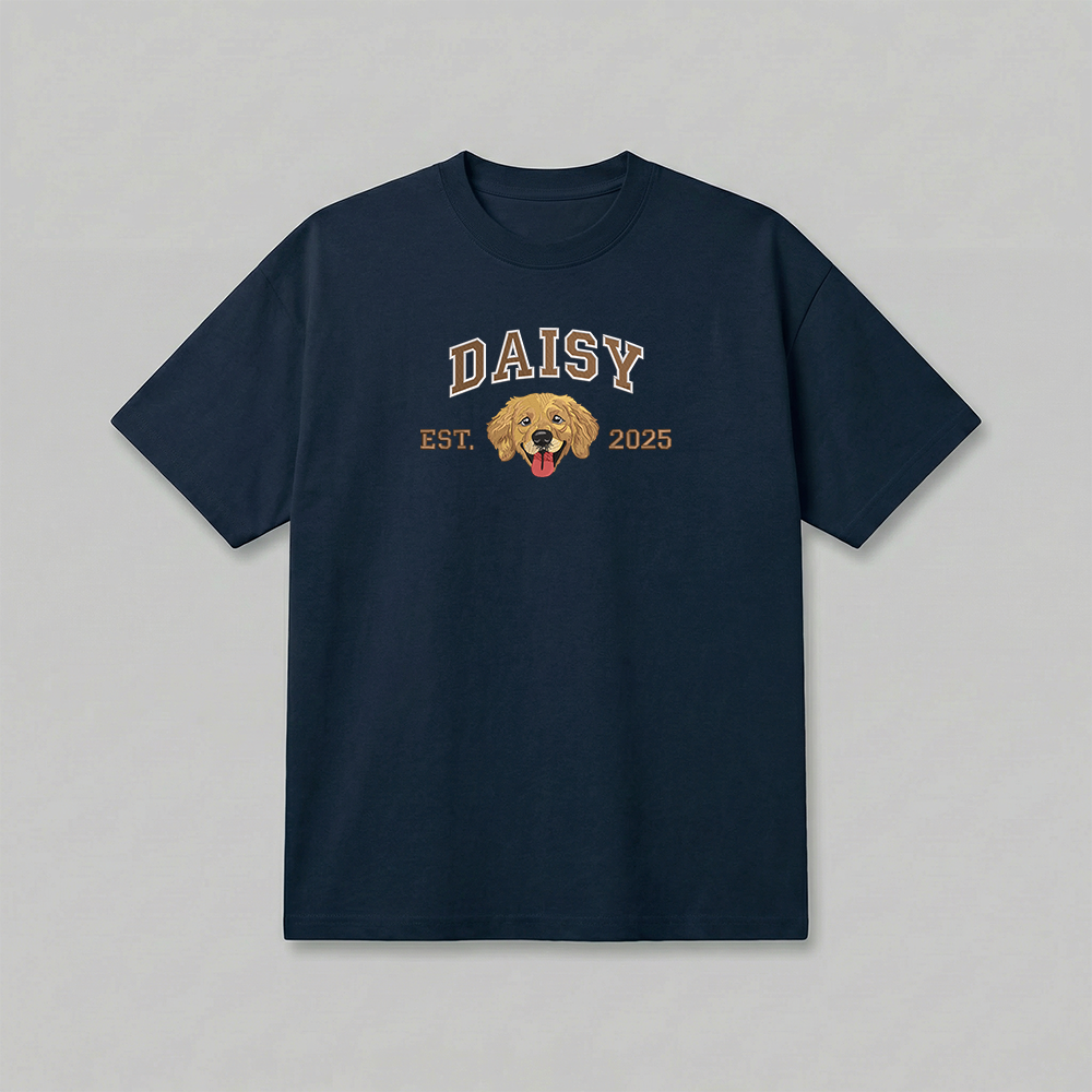 Heavyweight Pet Embroidered T-Shirt – Full Color