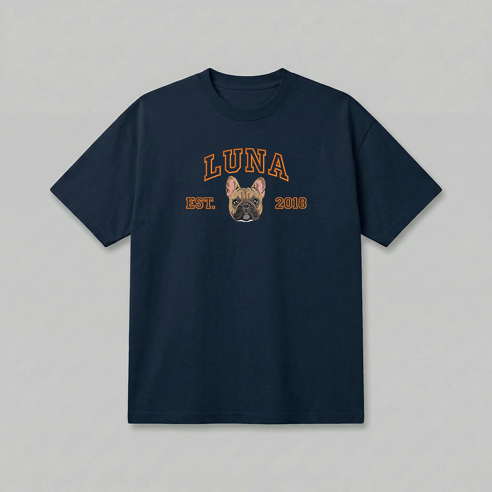 Heavyweight Pet Embroidered T-Shirt – Outline