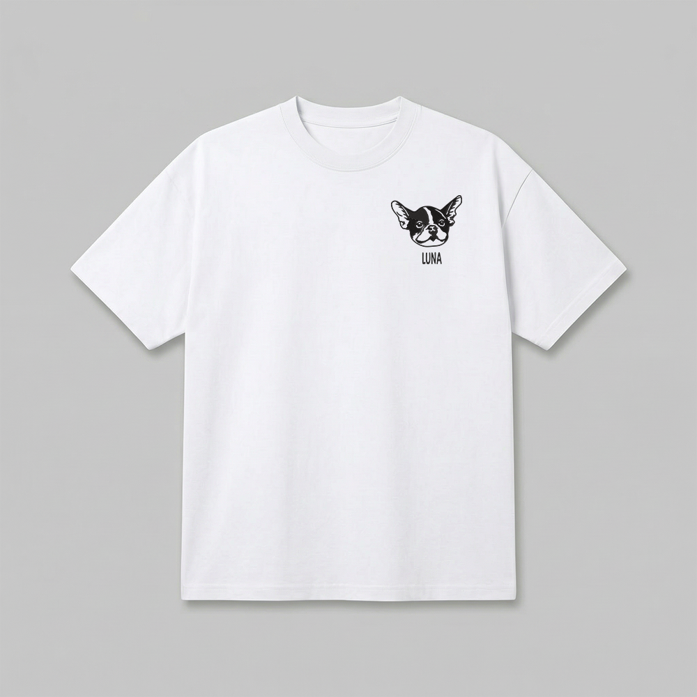 Heavyweight Pet Embroidered T-Shirt – Outline
