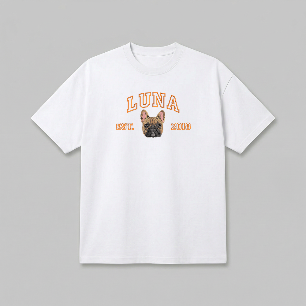 Heavyweight Pet Embroidered T-Shirt – Outline