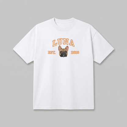 Heavyweight Pet Embroidered T-Shirt – Outline