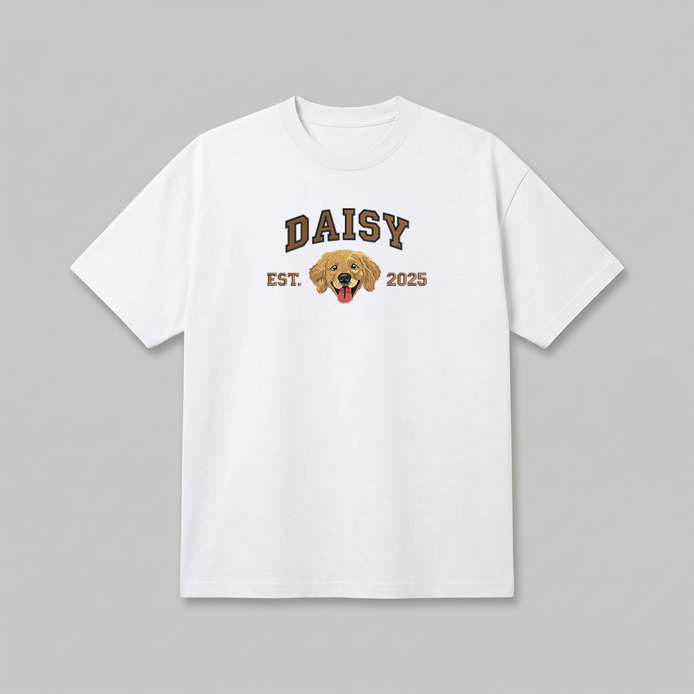 Heavyweight Pet Embroidered T-Shirt – Full Color