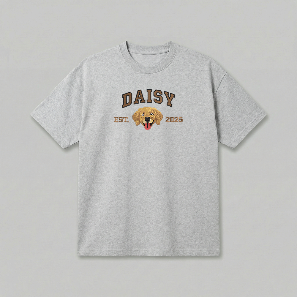 Heavyweight Pet Embroidered T-Shirt – Full Color