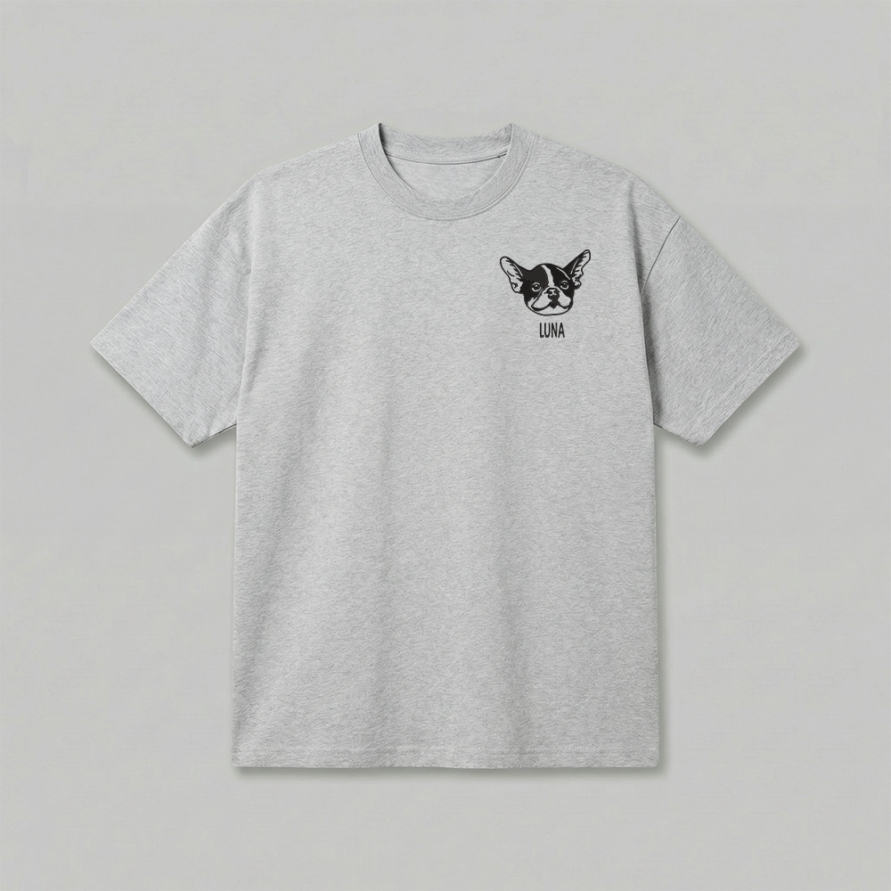 Heavyweight Pet Embroidered T-Shirt – Outline