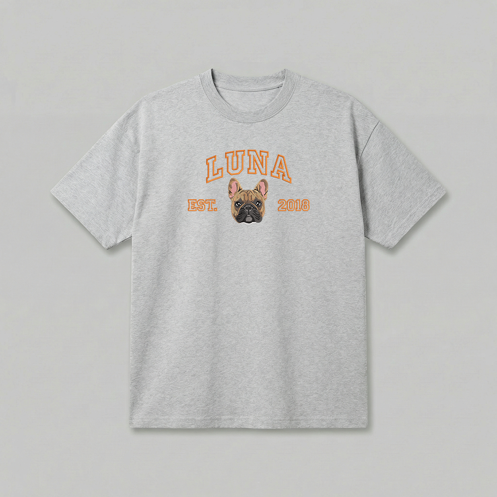 Heavyweight Pet Embroidered T-Shirt – Outline