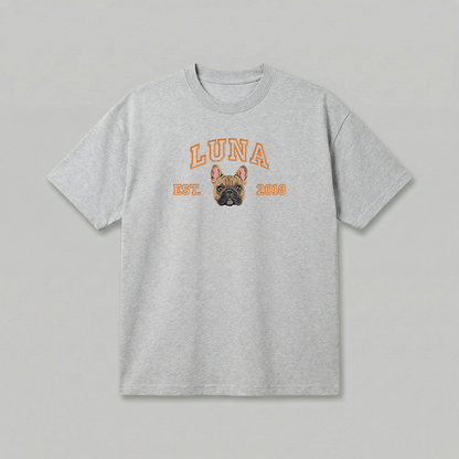 Heavyweight Pet Embroidered T-Shirt – Outline