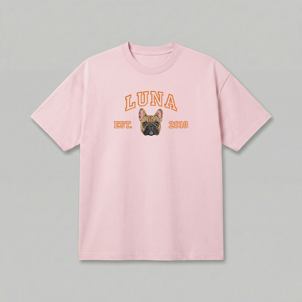 Heavyweight Pet Embroidered T-Shirt – Outline