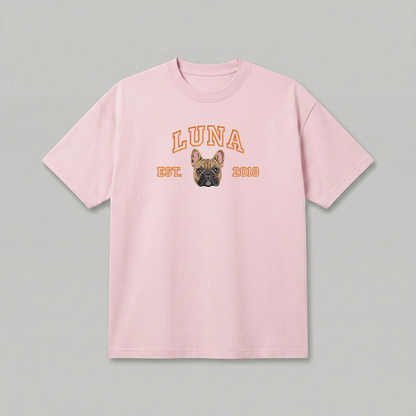 Heavyweight Pet Embroidered T-Shirt – Outline