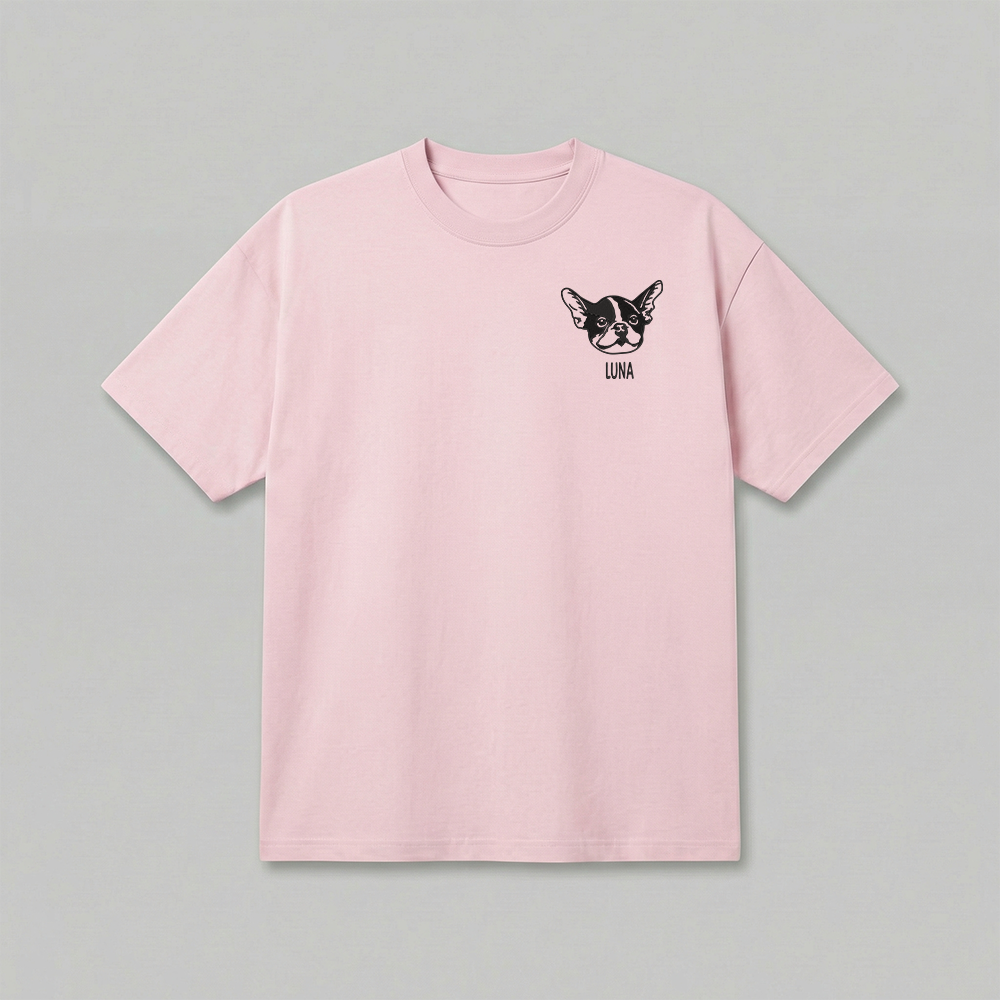 Heavyweight Pet Embroidered T-Shirt – Outline