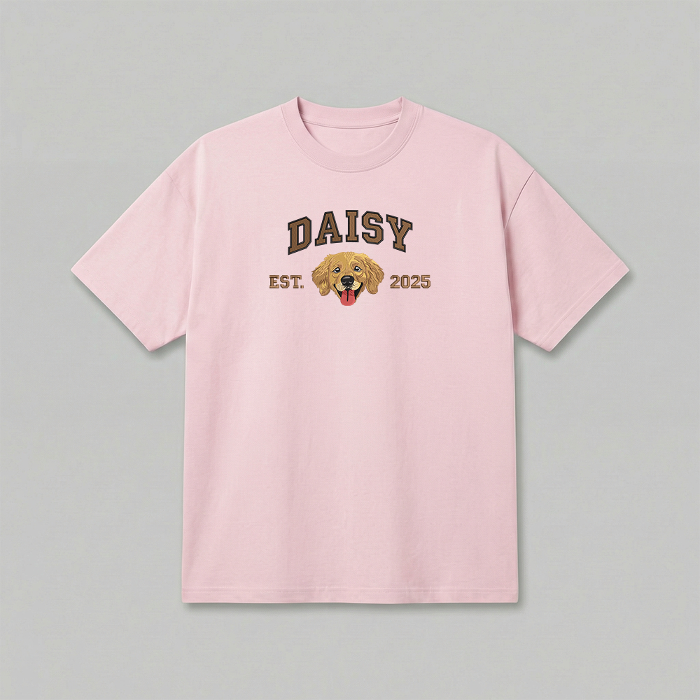 Heavyweight Pet Embroidered T-Shirt – Full Color