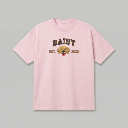 Heavyweight Pet Embroidered T-Shirt – Full Color