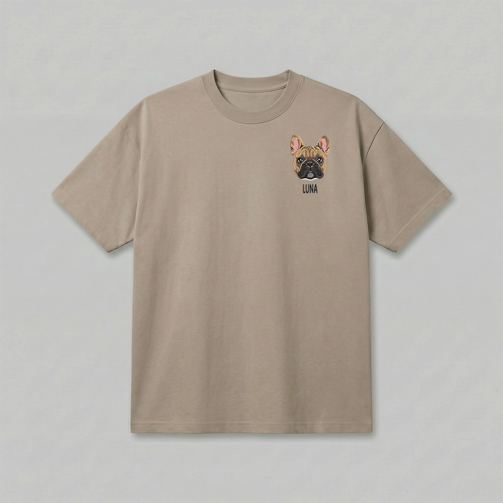 Heavyweight Pet Embroidered T-Shirt – Full Color