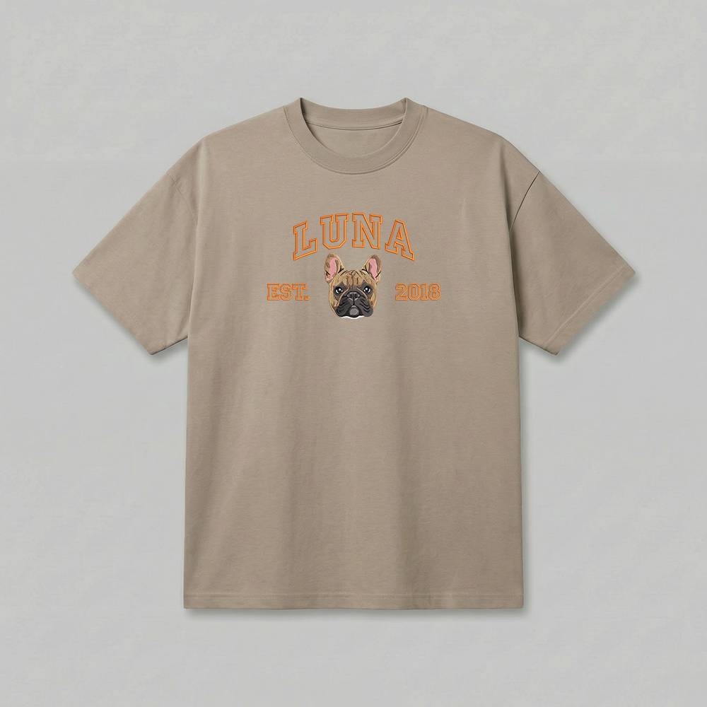 Heavyweight Pet Embroidered T-Shirt – Outline