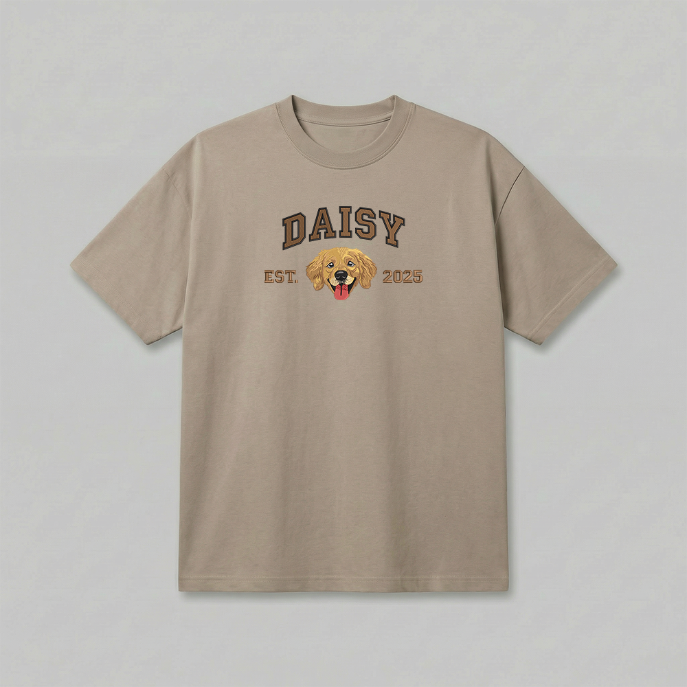 Heavyweight Pet Embroidered T-Shirt – Full Color
