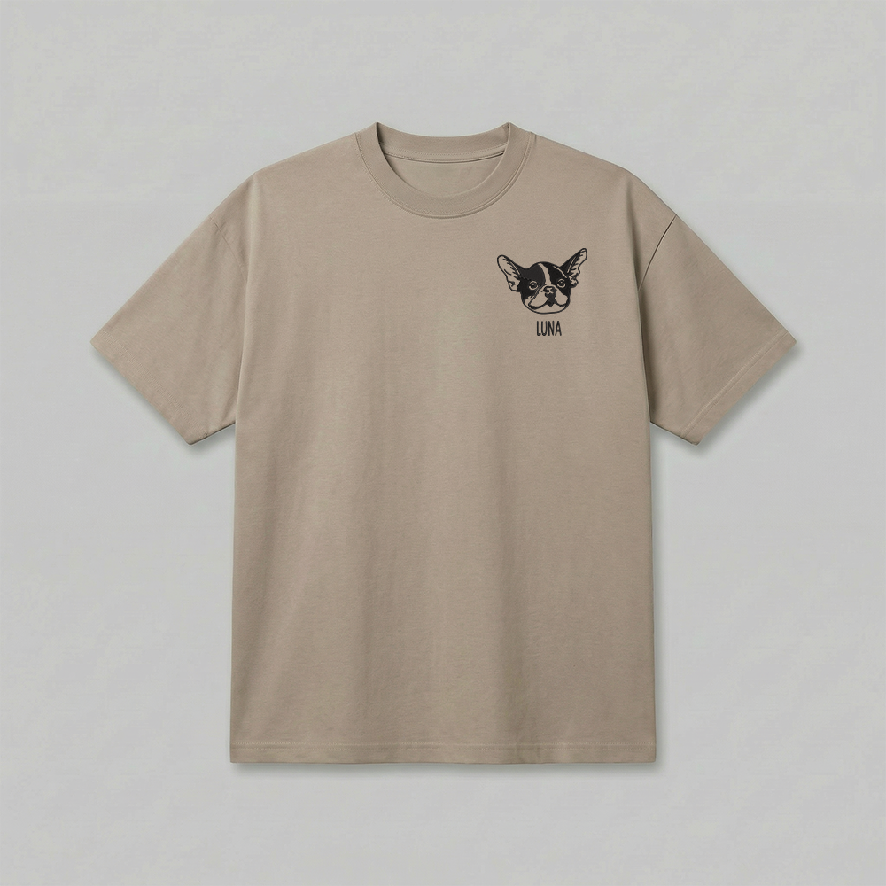 Heavyweight Pet Embroidered T-Shirt – Outline