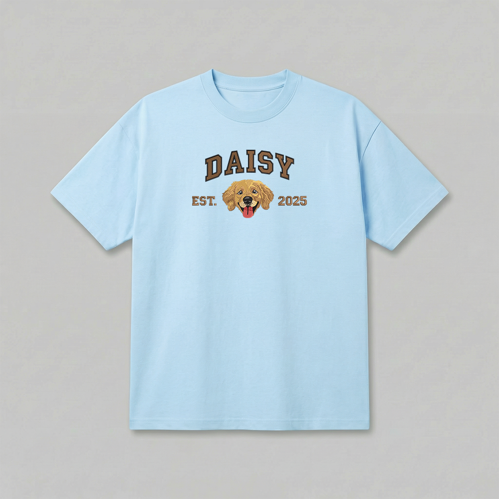 Heavyweight Pet Embroidered T-Shirt – Full Color