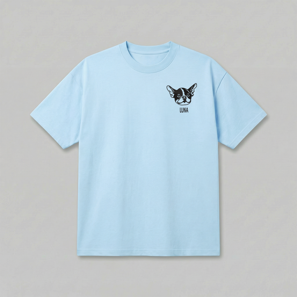 Heavyweight Pet Embroidered T-Shirt – Outline