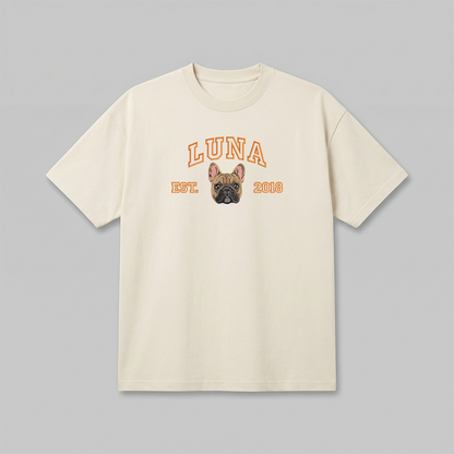 Heavyweight Pet Embroidered T-Shirt – Outline