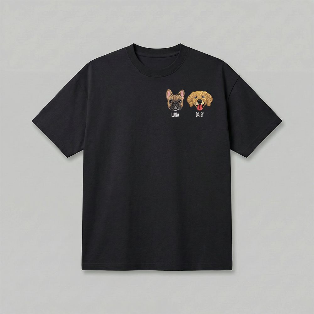 Heavyweight Pet Embroidered T-Shirt – Full Color
